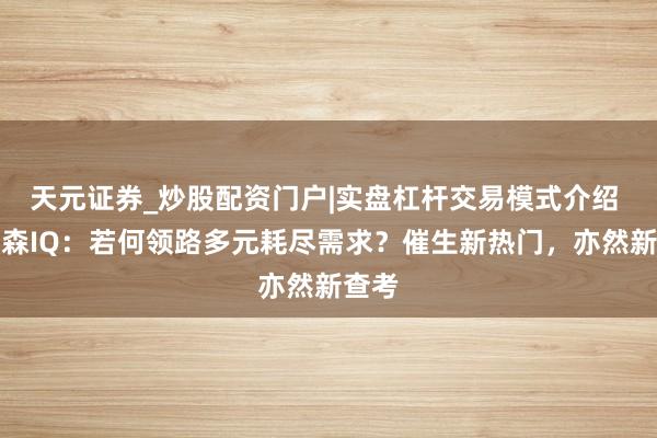 天元证券_炒股配资门户|实盘杠杆交易模式介绍 尼尔森IQ：若何领路多元耗尽需求？催生新热门，亦然新查考